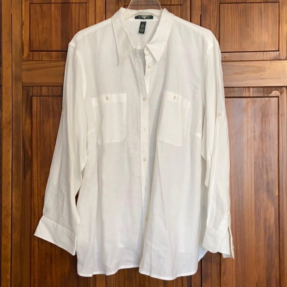 Ralph Lauren Linen Collared Botton Down 3X